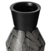 Uniquewise Trumpet Classic Style Straight Designed Table Vase for Entryway Dining or Living Room, Ceramic Black QI004037